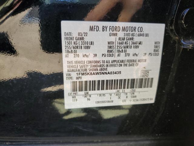 Photo 12 VIN: 1FM5K8AW5NNA03435 - FORD EXPLORER 