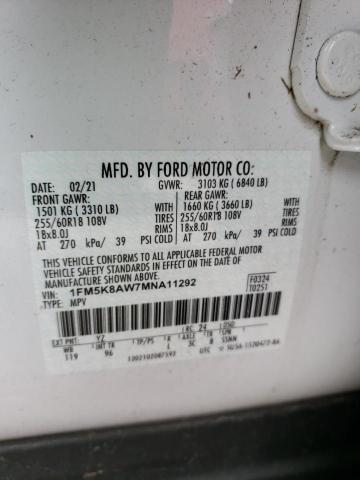 Photo 13 VIN: 1FM5K8AW7MNA11292 - FORD EXPLORER 