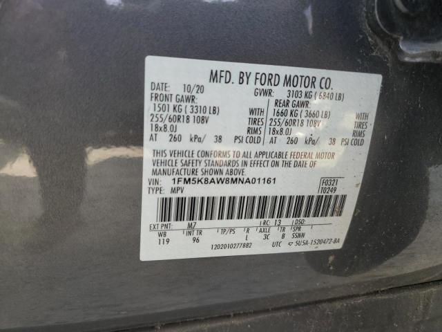 Photo 12 VIN: 1FM5K8AW8MNA01161 - FORD EXPLORER 