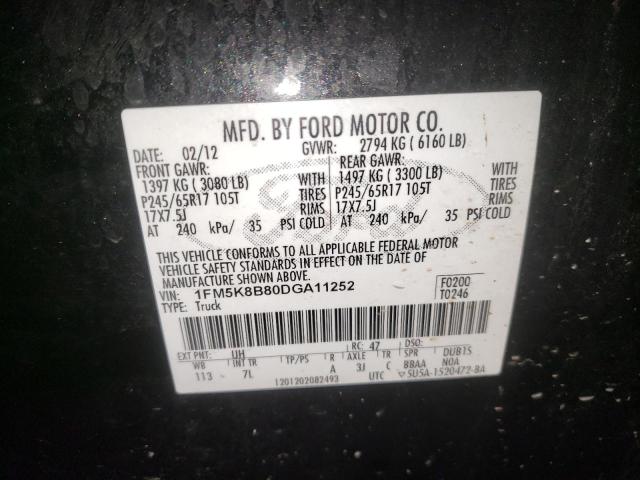 Photo 9 VIN: 1FM5K8B80DGA11252 - FORD EXPLORER 