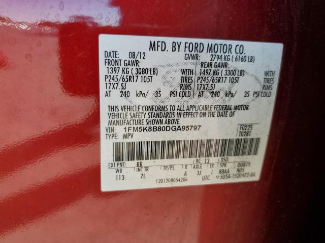 Photo 9 VIN: 1FM5K8B80DGA95797 - FORD EXPLORER 