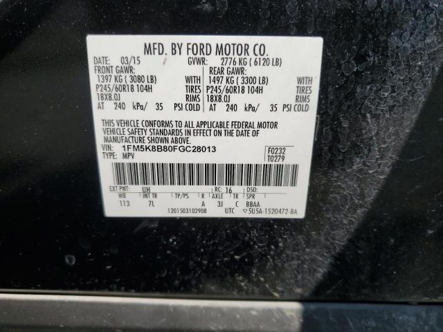 Photo 12 VIN: 1FM5K8B80FGC28013 - FORD EXPLORER 