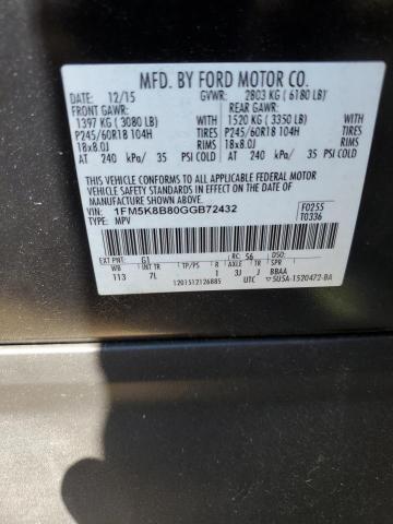 Photo 12 VIN: 1FM5K8B80GGB72432 - FORD EXPLORER 