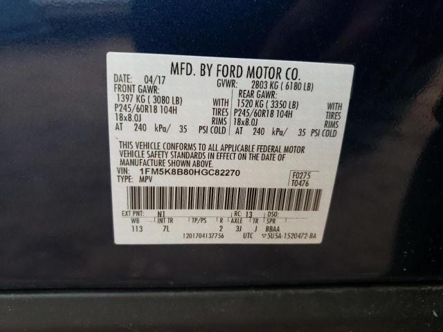 Photo 12 VIN: 1FM5K8B80HGC82270 - FORD EXPLORER 