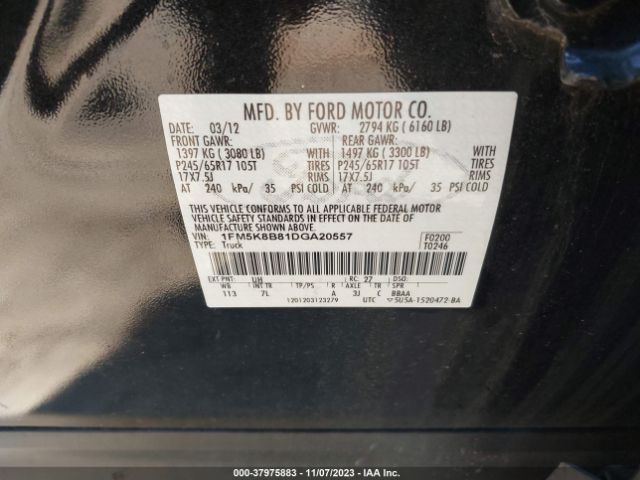 Photo 8 VIN: 1FM5K8B81DGA20557 - FORD EXPLORER 