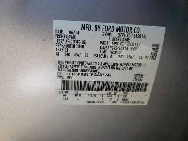 Photo 13 VIN: 1FM5K8B81FGA07245 - FORD EXPLORER 