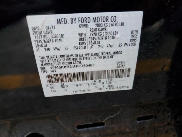 Photo 9 VIN: 1FM5K8B81HGD50463 - FORD EXPLORER 