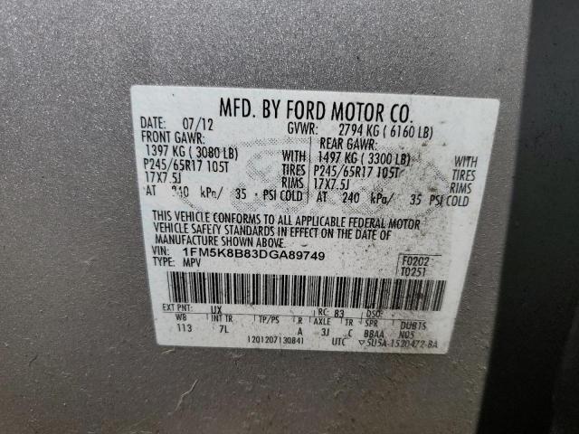 Photo 12 VIN: 1FM5K8B83DGA89749 - FORD EXPLORER 