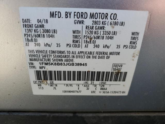 Photo 11 VIN: 1FM5K8B83JGB38945 - FORD EXPLORER 