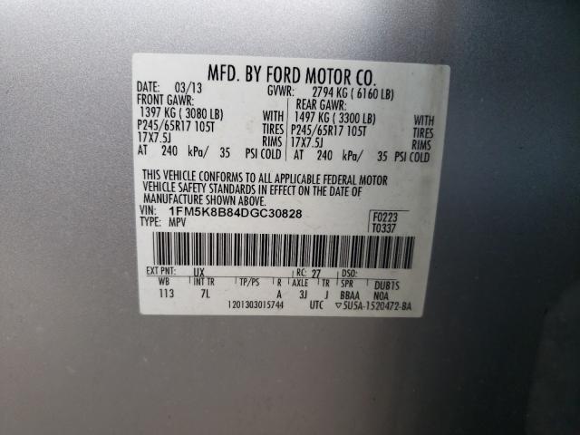 Photo 9 VIN: 1FM5K8B84DGC30828 - FORD EXPLORER 