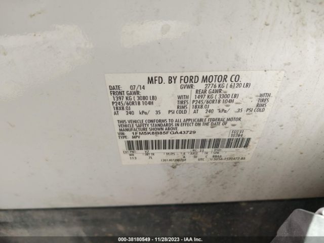 Photo 8 VIN: 1FM5K8B85FGA43729 - FORD EXPLORER 