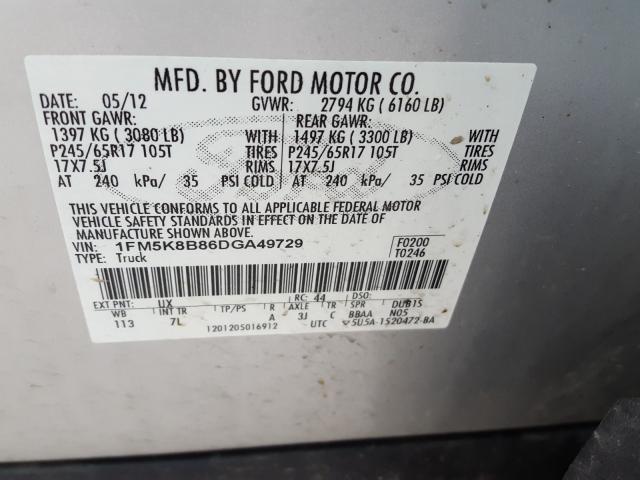 Photo 9 VIN: 1FM5K8B86DGA49729 - FORD EXPLORER 