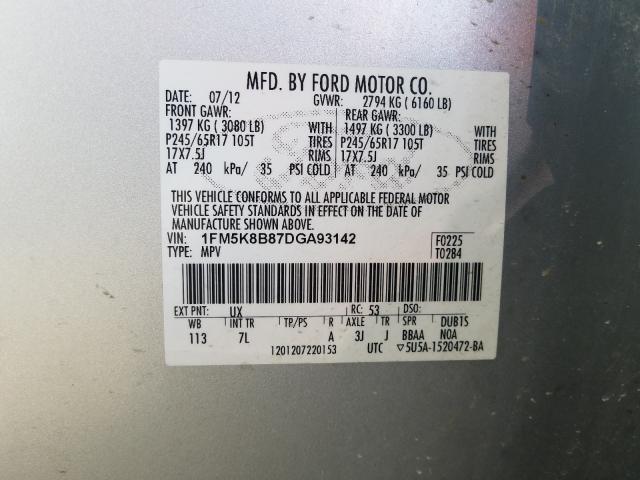 Photo 9 VIN: 1FM5K8B87DGA93142 - FORD EXPLORER 