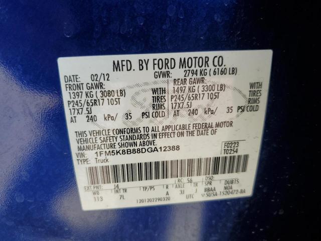 Photo 13 VIN: 1FM5K8B88DGA12388 - FORD EXPLORER 