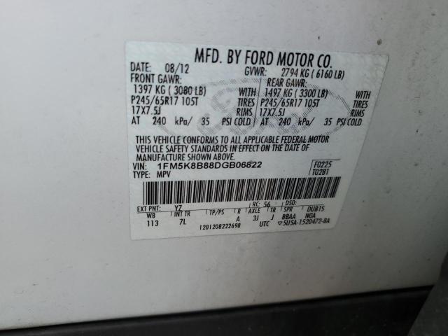 Photo 9 VIN: 1FM5K8B88DGB06822 - FORD EXPLORER 