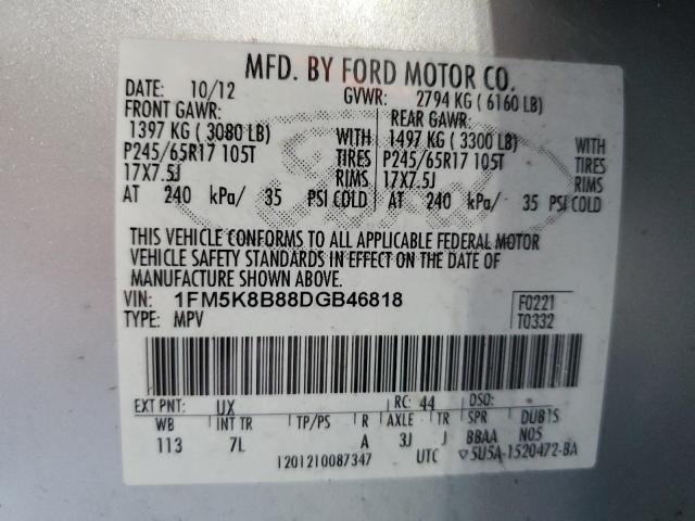 Photo 13 VIN: 1FM5K8B88DGB46818 - FORD EXPLORER 