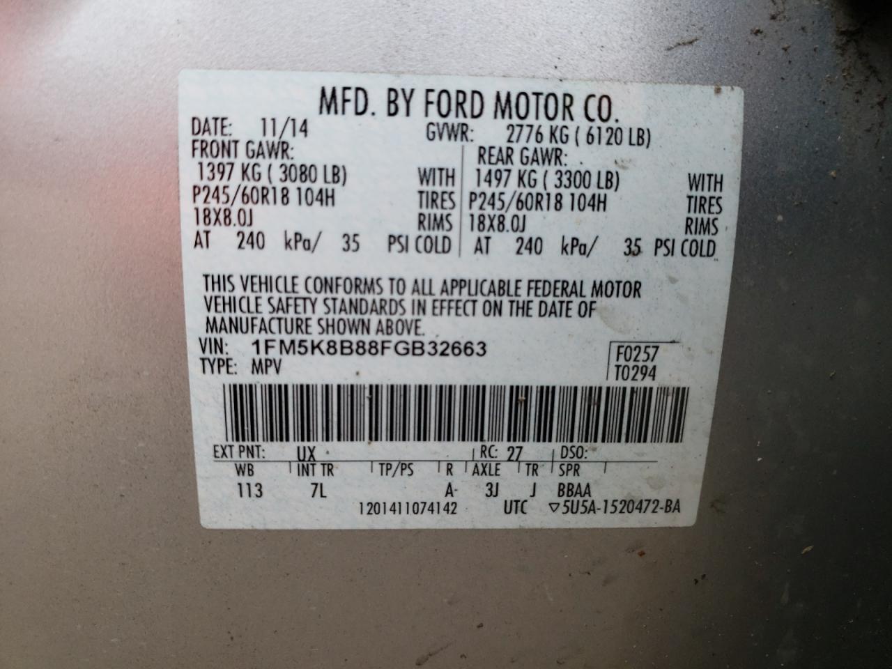 Photo 12 VIN: 1FM5K8B88FGB32663 - FORD EXPLORER 