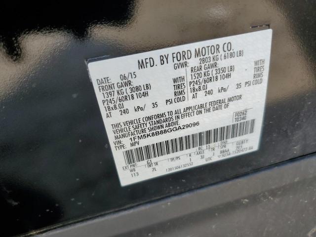 Photo 12 VIN: 1FM5K8B88GGA29096 - FORD EXPLORER 