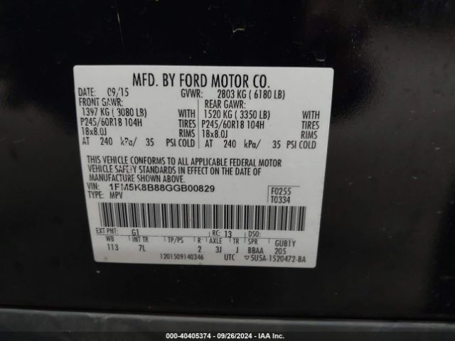 Photo 8 VIN: 1FM5K8B88GGB00829 - FORD EXPLORER 