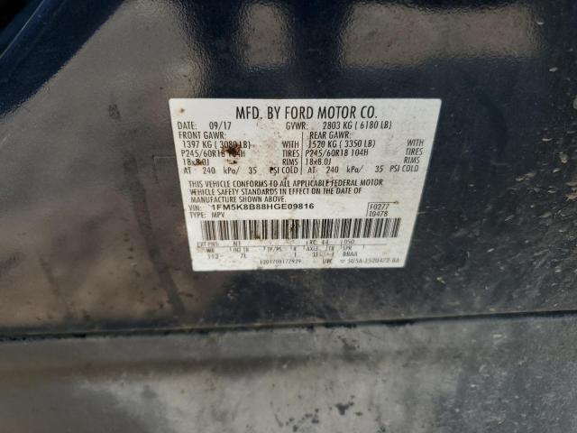 Photo 12 VIN: 1FM5K8B88HGE09816 - FORD EXPLORER 