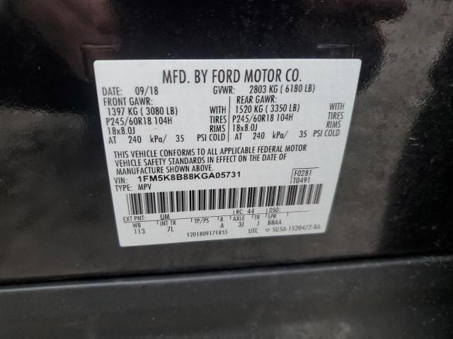 Photo 12 VIN: 1FM5K8B88KGA05731 - FORD EXPLORER 