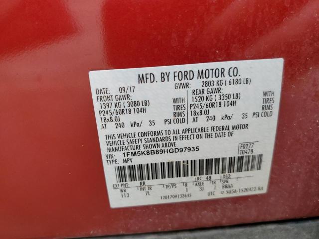 Photo 12 VIN: 1FM5K8B89HGD97935 - FORD EXPLORER 