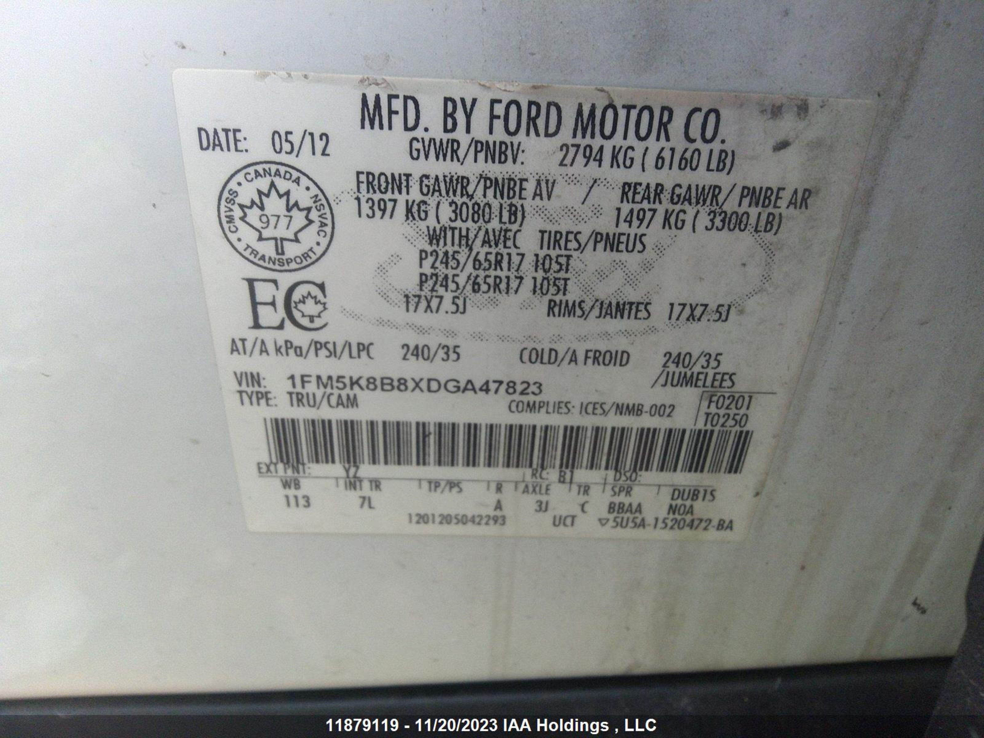 Photo 8 VIN: 1FM5K8B8XDGA47823 - FORD EXPLORER 