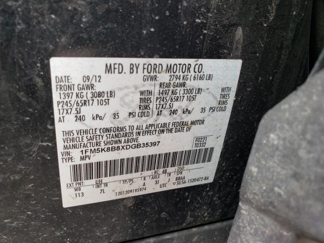 Photo 9 VIN: 1FM5K8B8XDGB35397 - FORD EXPLORER 