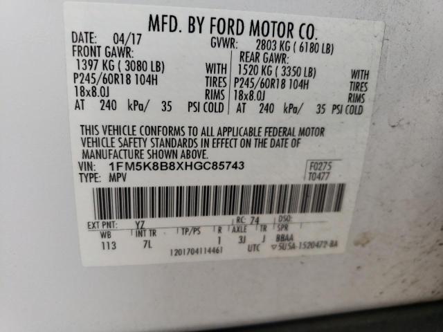 Photo 11 VIN: 1FM5K8B8XHGC85743 - FORD EXPLORER 