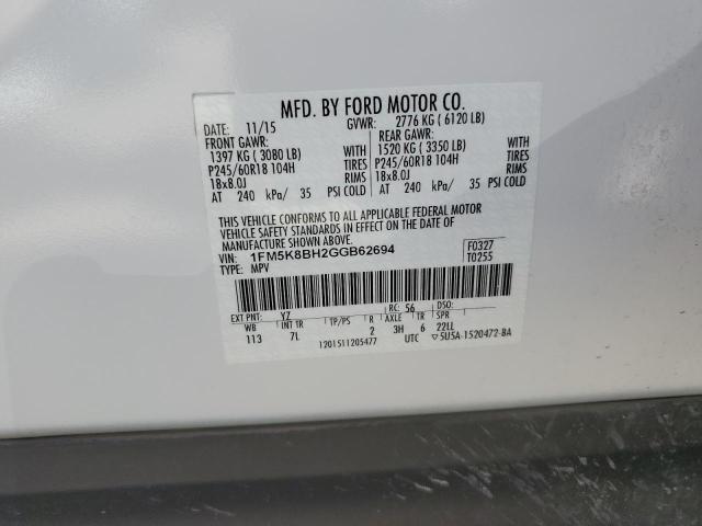 Photo 12 VIN: 1FM5K8BH2GGB62694 - FORD EXPLORER 