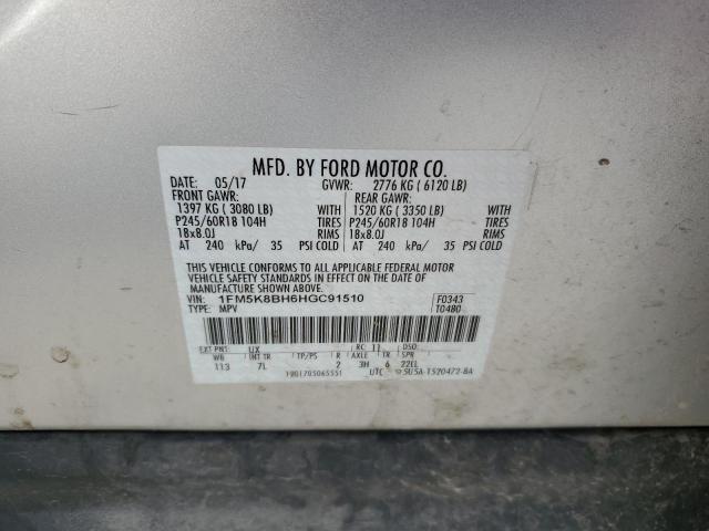 Photo 13 VIN: 1FM5K8BH6HGC91510 - FORD EXPLORER 