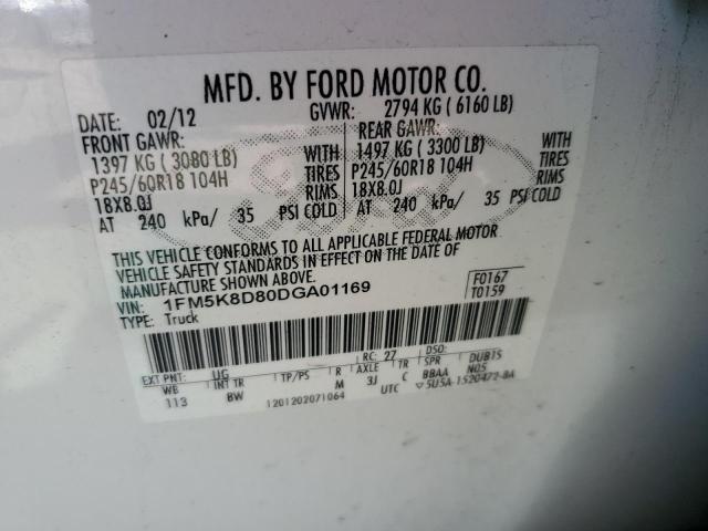 Photo 12 VIN: 1FM5K8D80DGA01169 - FORD EXPLORER 