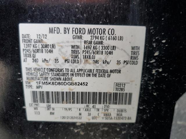 Photo 12 VIN: 1FM5K8D80DGB82452 - FORD EXPLORER X 