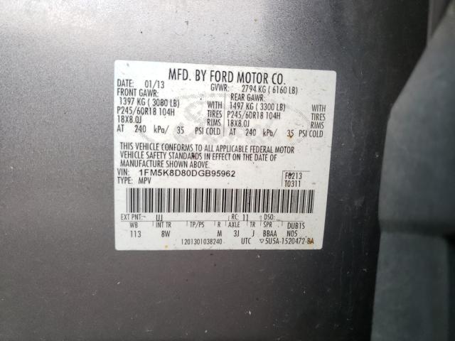 Photo 9 VIN: 1FM5K8D80DGB95962 - FORD EXPLORER X 