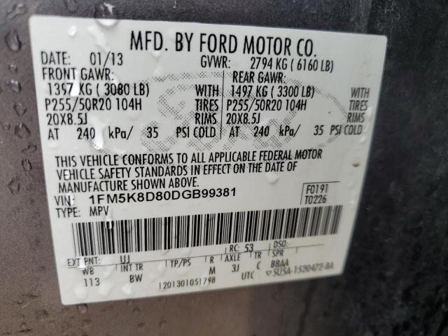 Photo 13 VIN: 1FM5K8D80DGB99381 - FORD EXPLORER X 