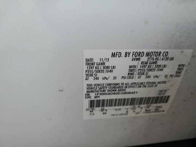 Photo 12 VIN: 1FM5K8D80EGB08451 - FORD EXPLORER 