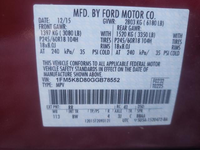 Photo 13 VIN: 1FM5K8D80GGB78552 - FORD EXPLORER 