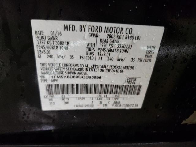 Photo 11 VIN: 1FM5K8D80GGB95996 - FORD EXPLORER X 