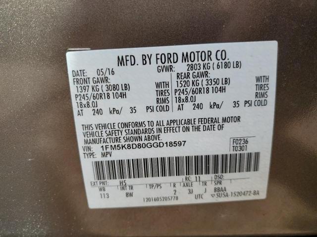 Photo 11 VIN: 1FM5K8D80GGD18597 - FORD EXPLORER X 