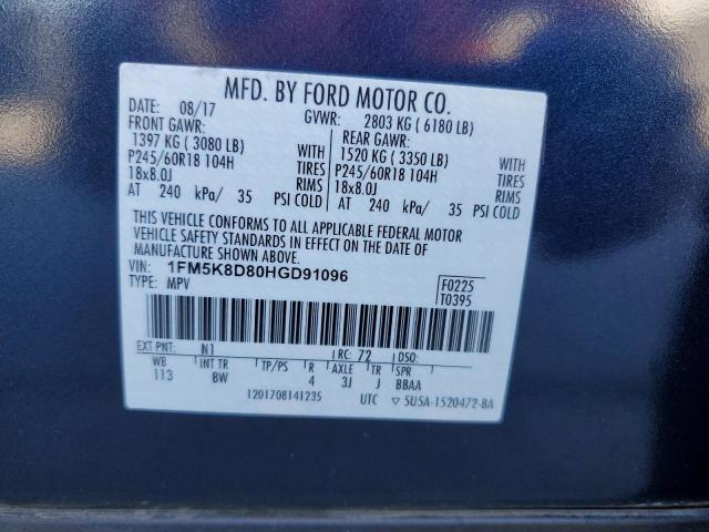 Photo 13 VIN: 1FM5K8D80HGD91096 - FORD EXPLORER X 