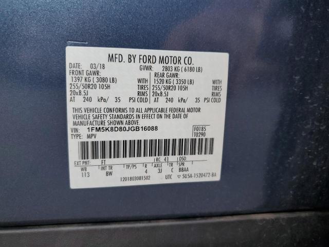 Photo 12 VIN: 1FM5K8D80JGB16088 - FORD EXPLORER X 