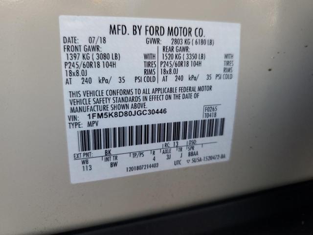 Photo 12 VIN: 1FM5K8D80JGC30446 - FORD EXPLORER 