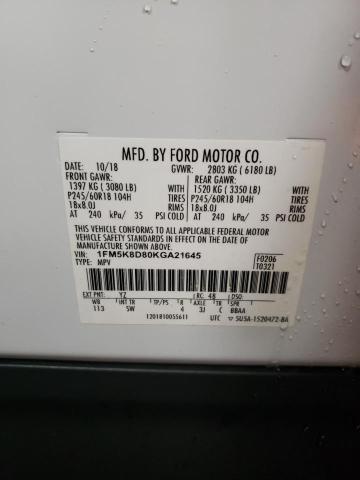 Photo 11 VIN: 1FM5K8D80KGA21645 - FORD EXPLORER X 