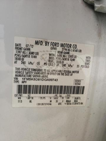 Photo 13 VIN: 1FM5K8D81DGA99743 - FORD EXPLORER 