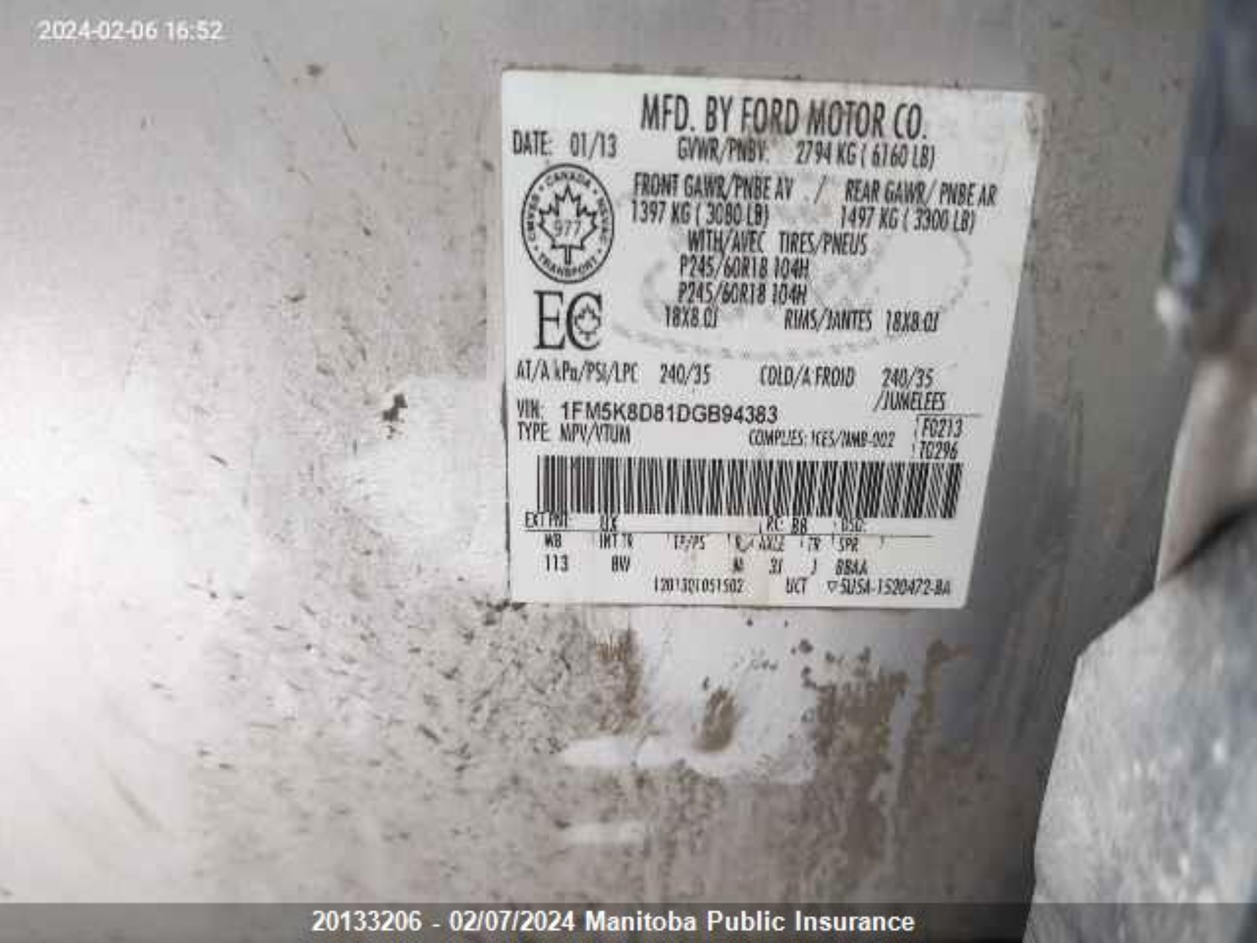 Photo 8 VIN: 1FM5K8D81DGB94383 - FORD EXPLORER 