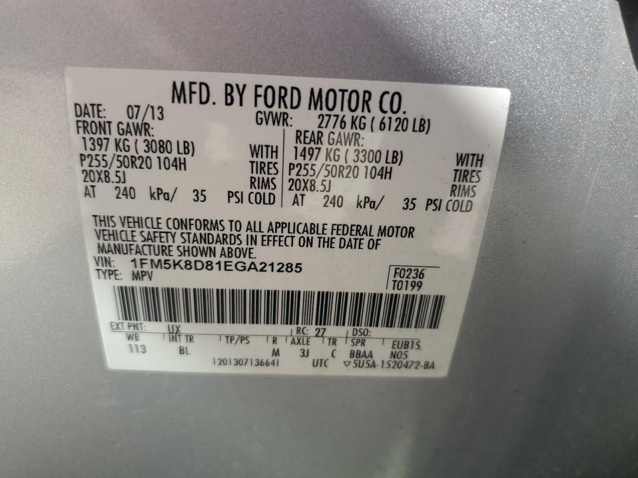 Photo 12 VIN: 1FM5K8D81EGA21285 - FORD EXPLORER 