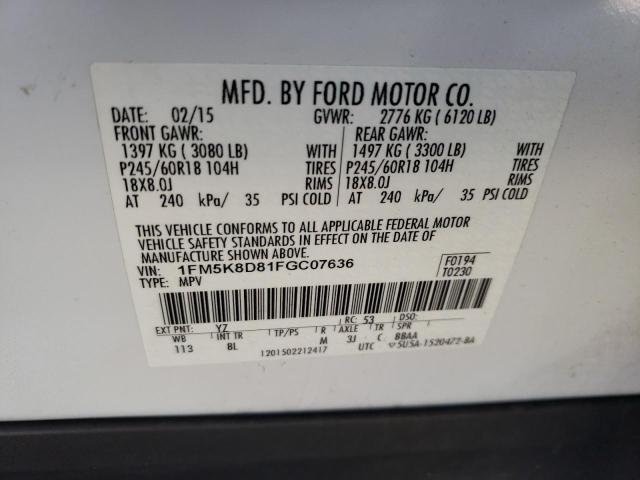 Photo 9 VIN: 1FM5K8D81FGC07636 - FORD EXPLORER X 