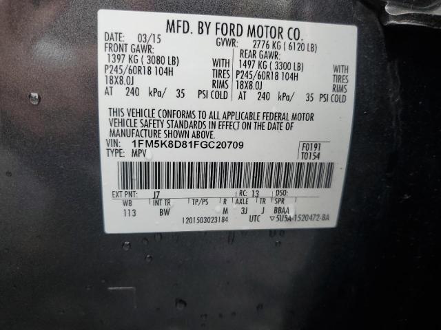 Photo 12 VIN: 1FM5K8D81FGC20709 - FORD EXPLORER X 