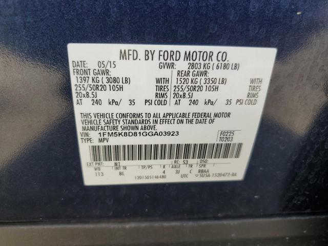 Photo 13 VIN: 1FM5K8D81GGA03923 - FORD EXPLORER X 