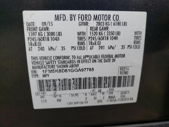 Photo 12 VIN: 1FM5K8D81GGA97785 - FORD EXPLORER X 